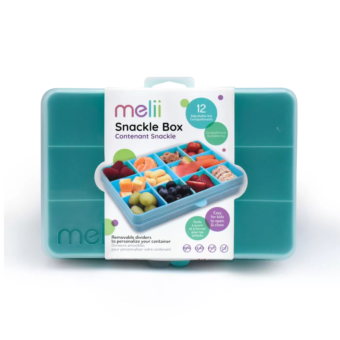 Diversificare si Ingrijire Bebe - Cutie snack, melii, blue, varsta de la 6 luni la 6 ani