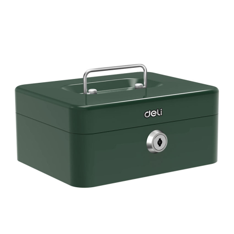 Birotică și Papetărie - Cutie valori metal 9*20*16 cm verde deli