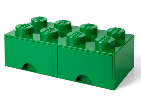 Cutii depozitare - Cutie depozitare LEGO 2x4 cu sertare, verde