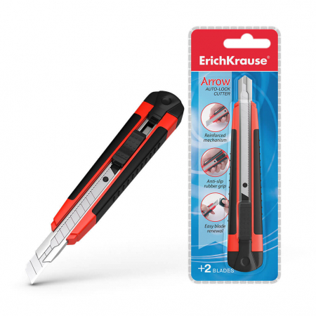 Perforatoare, Foarfeci, Cuttere - Cutter cu sistem auto-lock, 9 mm, tip sageata