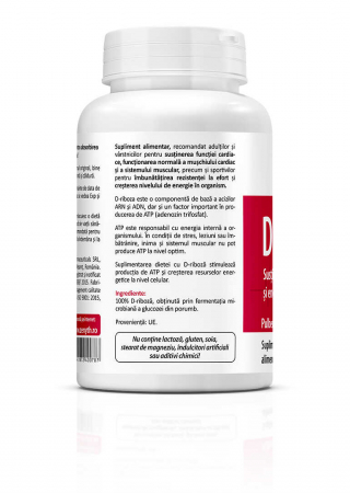 D-Ribose, 140g pulbere, Protejeaza inima si creste rezistenta la efort, 5000 mg / portie servire, ZENYTH [1]