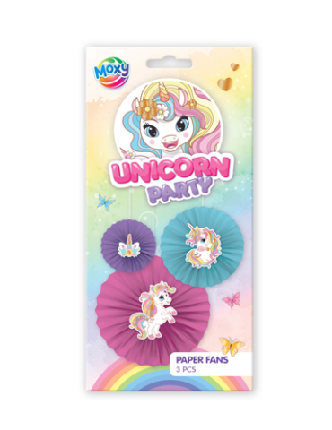 Birotică și Papetărie - Decor party hartie evantai Unicorn  Grafix