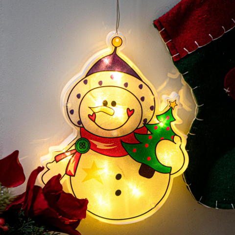 Decoratiune Luminoasa LED de Craciun Om de Zapada cu Ventuza [2]