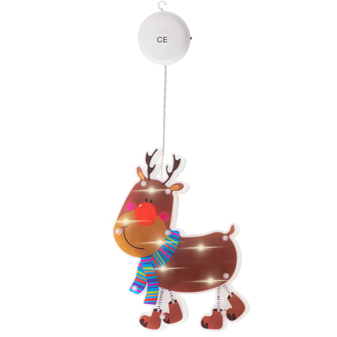 Decoratiune Luminoasa LED de Craciun REN pentru Geam cu Ventuza [4]