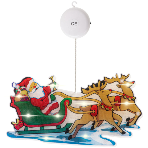 Decoratiune Luminoasa LED de Craciun Sania lui Mos Craciun cu Ventuza [3]
