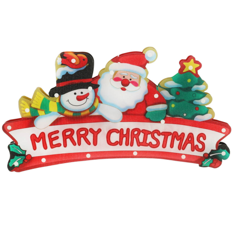 Decoratiune Luminoasa LED Merry Christmas Mos Craciun cu Ventuza 45cm [3]