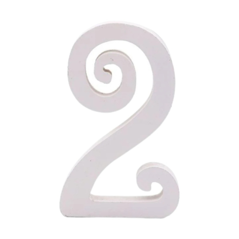 Cifre si Litere - Decoratiuni petrecere Zebra cifra 2, 11cm, lemn, autoadeziva, JAB0452