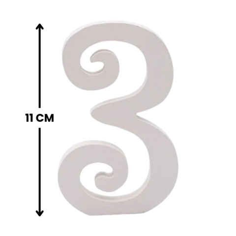 Decoratiuni petrecere Zebra cifra 3, 11cm, lemn, autoadeziva, JAB0453 [1]