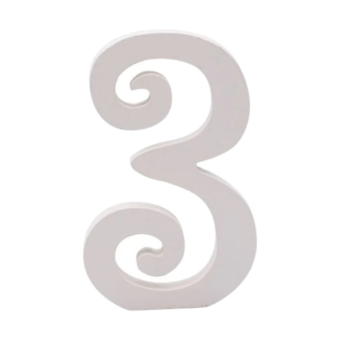 Cifre si Litere - Decoratiuni petrecere Zebra cifra 3, 11cm, lemn, autoadeziva, JAB0453