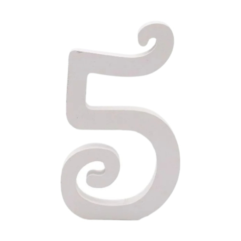 Cifre si Litere - Decoratiuni petrecere Zebra cifra 5, 11cm, lemn, autoadeziva, JAB0455