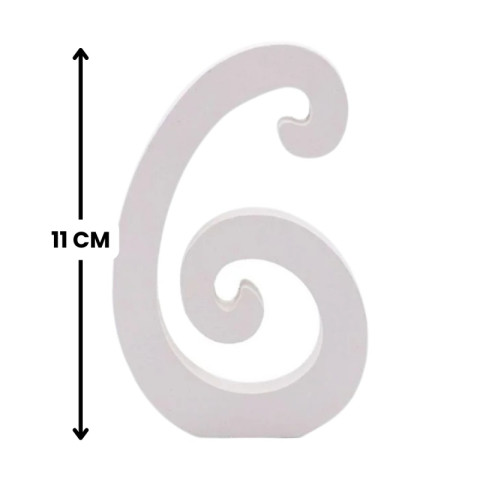 Decoratiuni petrecere Zebra cifra 6, 11cm, lemn, autoadeziva, JAB0456 [1]