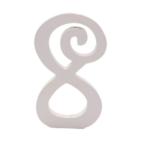 Cifre si Litere - Decoratiuni petrecere Zebra cifra 8, 11cm, lemn, autoadeziva, JAB0458