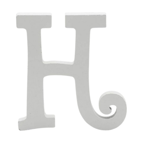 Cifre si Litere - Decoratiuni petrecere Zebra litera H, 11cm, lemn, autoadeziva, JAB0467