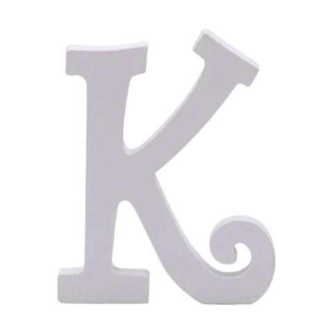 Cifre si Litere - Decoratiuni petrecere Zebra litera K, 11cm, lemn, autoadeziva, JAB0470