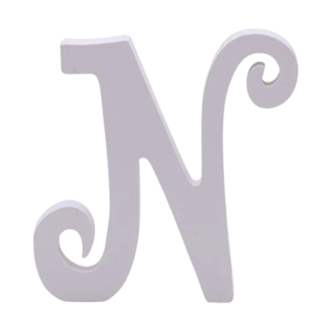 Cifre si Litere - Decoratiuni petrecere Zebra litera N, 11cm, lemn, autoadeziva, JAB0473