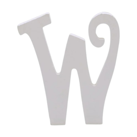 Cifre si Litere - Decoratiuni petrecere Zebra litera W, 11cm, lemn, autoadeziva, JAB0482