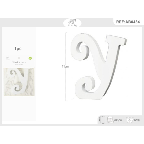 Decoratiuni petrecere Zebra litera Y, 11cm, lemn, autoadeziva, JAB0484 [2]