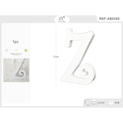 Decoratiuni petrecere Zebra litera Z, 11cm, lemn, autoadeziva, JAB0485 [2]