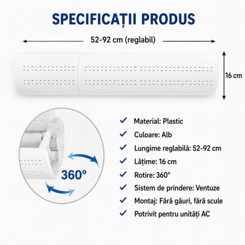 Deflector Aer Conditionat, Reglabil, Extensibil, 52 - 92 cm [7]