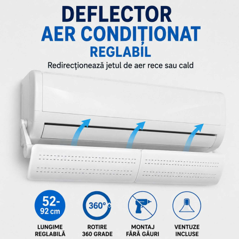 Deflector Aer Conditionat, Reglabil, Extensibil, 52 - 92 cm [1]