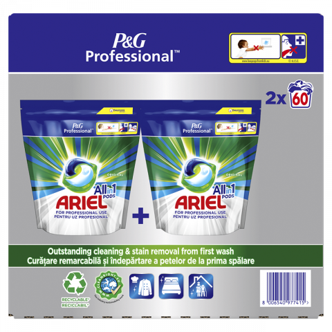 Curatenie, intretinere casa - Pachet economic 120 capsule detergent capsule Ariel Professional All in 1 PODS Regular, 120 spalari