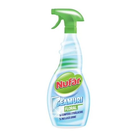 Detergenti universali - Detergent geam 500ml cu pulverizator floral nufar farmec