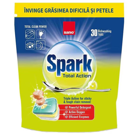 Detergenti si Curatenie - Detergent masina spalat vase 30 capsule sano spark