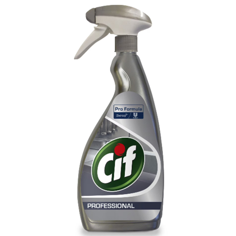 Solutii suprafete bucatarie - Detergent profesional otel inox, solutie fara dare, CIF Pro Formula 750 ml