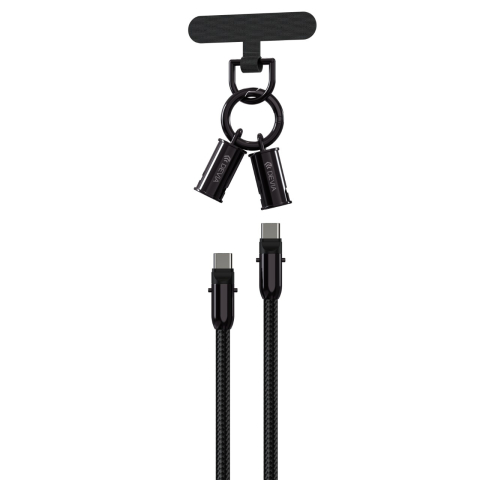 Devia Cablu Extreme Speed Woven Type-C la Type-C Fast Charge PD 60W, cu snur 0.3m, Negru [9]