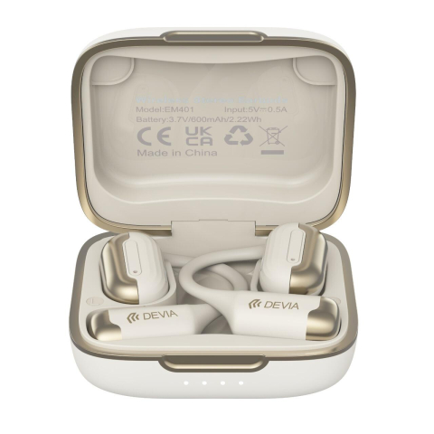 Laptop, Tablete & Telefoane - Devia Casti Bluetooth Wireless Open-Ear OWS Pro1 Bej