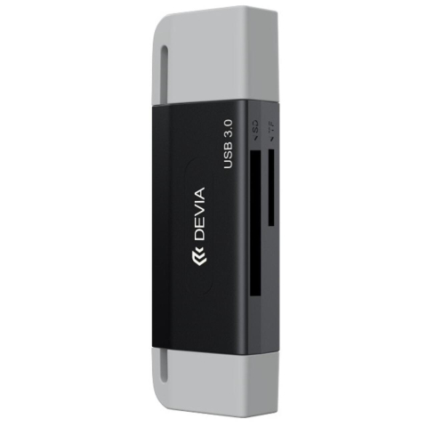 Devia Cititor Card 2in1 Leopard Series USB si Type-C, High-Speed 3.0, SD/TF, Negru [1]