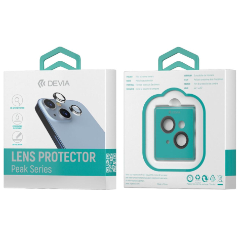 Devia Folie Sticla Camera Peak Series Diamond iPhone 15 / 15 Plus pachet de 2 buc Gri [2]