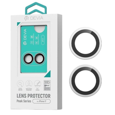 Devia Folie Sticla Camera Peak Series iPhone 17 Argintiu, pachet de 2 buc [4]