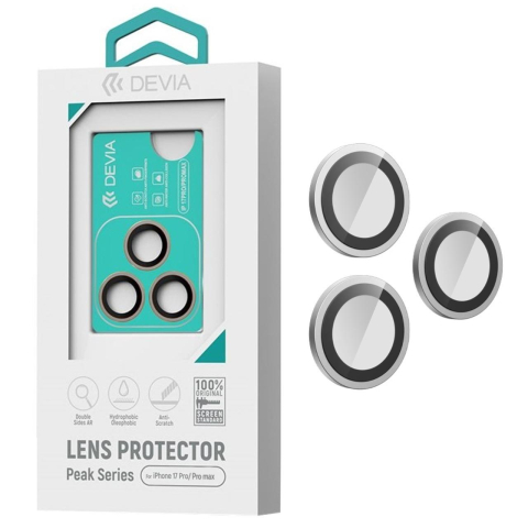 Devia Folie Sticla Camera Peak Series iPhone 17 Pro/ 17 Pro Max Argintiu, pachet de 3 buc [3]