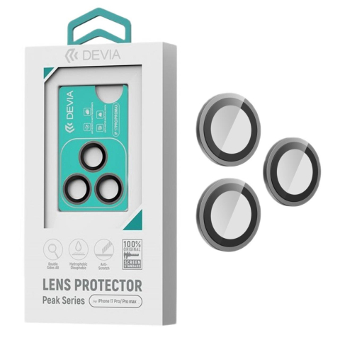 Devia Folie Sticla Camera Peak Series iPhone 17 Pro/ 17 Pro Max Gri, pachet de 3 buc [3]