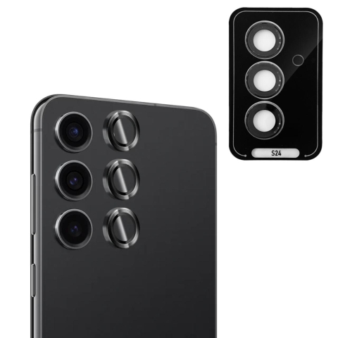 Devia Folie Sticla Camera Peak Series Samsung Galaxy S24,pachet de 3 buc,Negru [5]