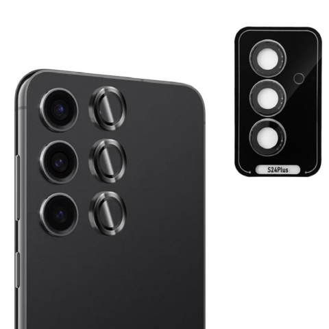 Devia Folie Sticla Camera Peak Series Samsung Galaxy S24 Plus, pachet de 3 buc,Negru [5]