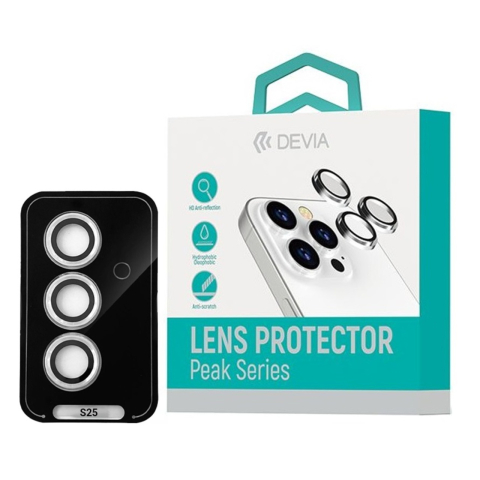 Devia Folie Sticla Camera Peak Series Samsung Galaxy S25, pachet de 3 buc Transparent [2]