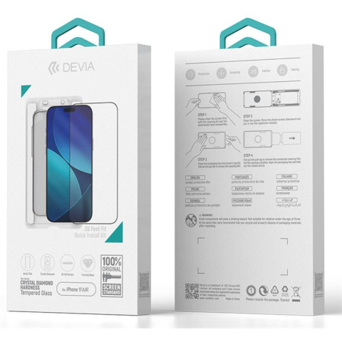 Devia Folie Sticla premium cu aplicator inclus Van Series Crystal Diamond iPhone Air [7]