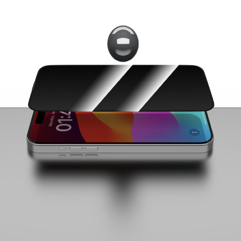Devia Folie Sticla Van Series Full Screen Privacy Twice iPhone 15 Plus Negru [1]