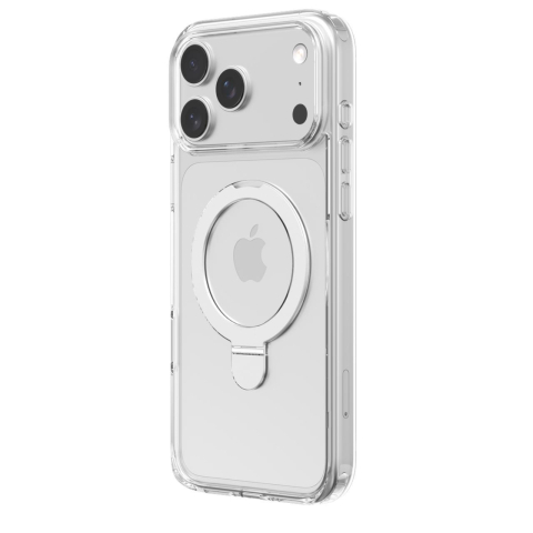 Laptop, Tablete & Telefoane - Devia Husa Clean Series Magnetic Shockproof iPhone 17 Pro Max Transparent, cu suport