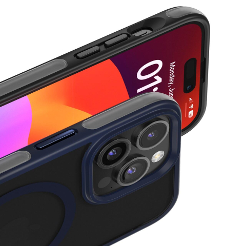 Laptop, Tablete & Telefoane - Devia Husa Defend Series Magnetic Shockproof iPhone 15 Pro Albastru
