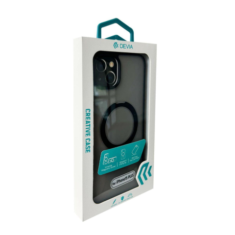 Devia Husa Delight Series Magnetic iPhone 15 Plus cu suport Negru [3]