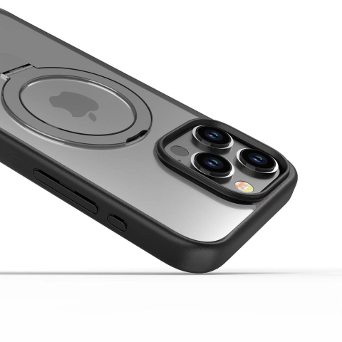 Devia Husa Delight Series Magnetic iPhone 15 Pro cu suport Negru [2]