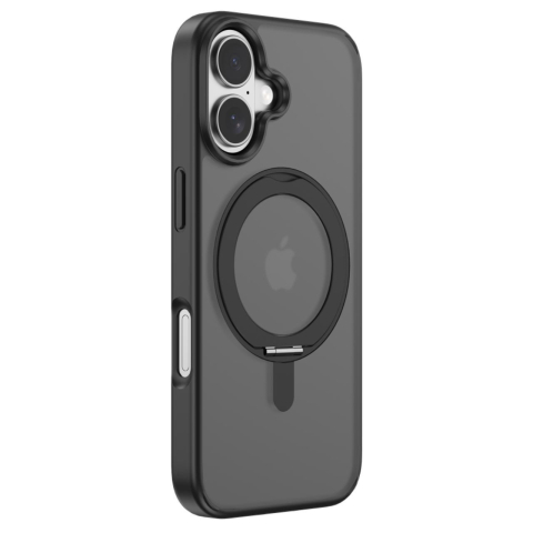 Laptop, Tablete & Telefoane - Devia Husa Eleguard Series Magnetic Shockproof iPhone 17 Negru, cu suport rotativ 360 grade
