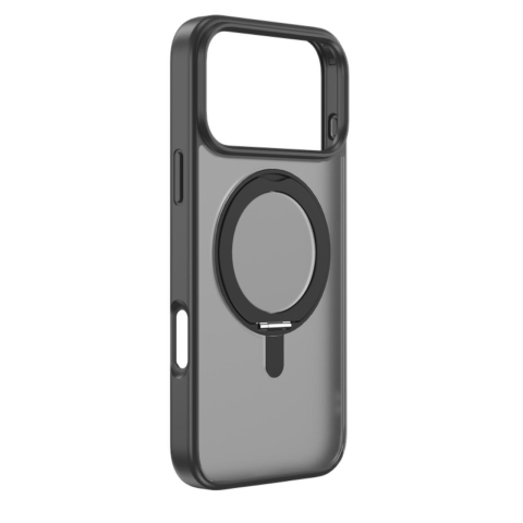 Laptop, Tablete & Telefoane - Devia Husa Eleguard Series Magnetic Shockproof iPhone 17 Pro Max Negru, cu suport rotativ 360 grade