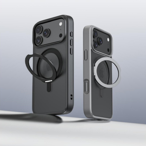 Devia Husa Eleguard Series Magnetic Shockproof iPhone 17 Pro Negru, cu suport rotativ 360 grade [4]