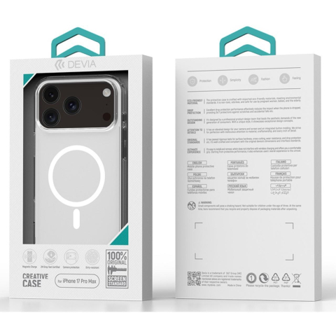 Devia Husa Pure Clear Magnetic Shockproof iPhone 17 Pro Max Transparent [2]
