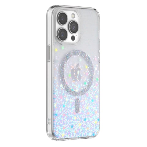 Laptop, Tablete & Telefoane - Devia Husa Shiny Series Original Design Magnetic iPhone 15 Pro Transparent / Albastru
