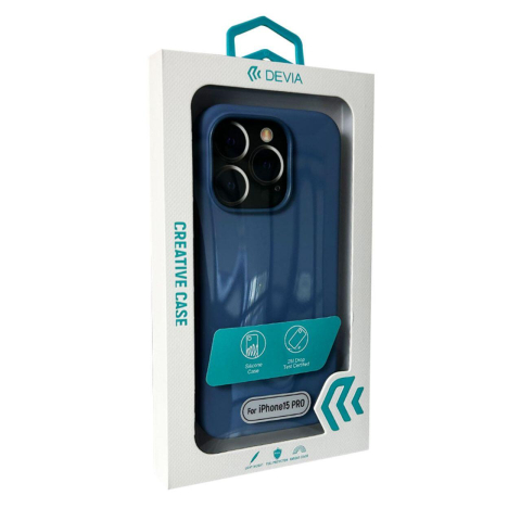 Laptop, Tablete & Telefoane - Devia Husa Silicon Nature Series iPhone 15 Pro Albastru